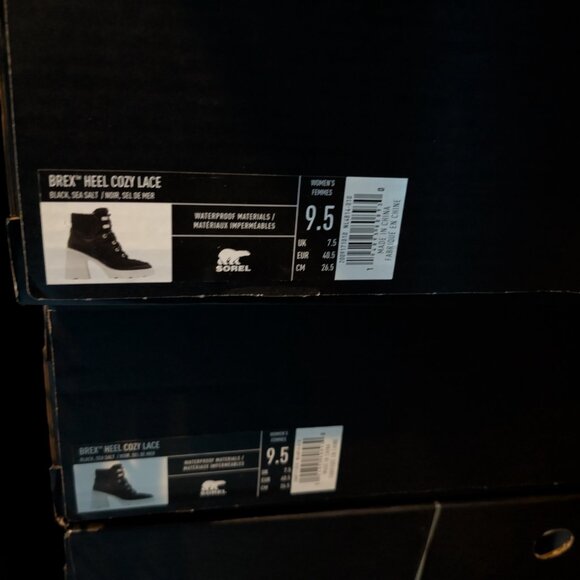 Sorel Brex Heel Women's Waterproof Boots in Black Teddy Fleece Booties Winter - Picture 7 of 8